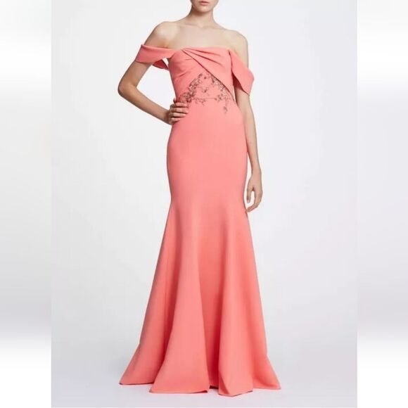 NWT Marchesa Notte Coral Gown SZ 6 - Picture 5 of 16